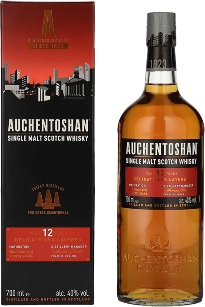 [DX7078] Škotski viski Auchentoshan 12 Single malt poklon kutija 0,7 L