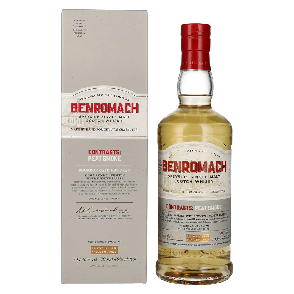 [DX5228] Škotski viski Benromach PEAT SMOKE Speyside Single Malt 2012 poklon kutija 0,7 L