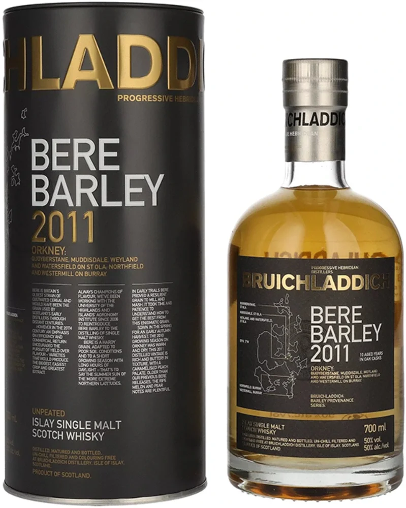 [DX1263] Škotski viski Bruichladdich BERE BARLEY 10y 2011 poklon kutija 0,7 L