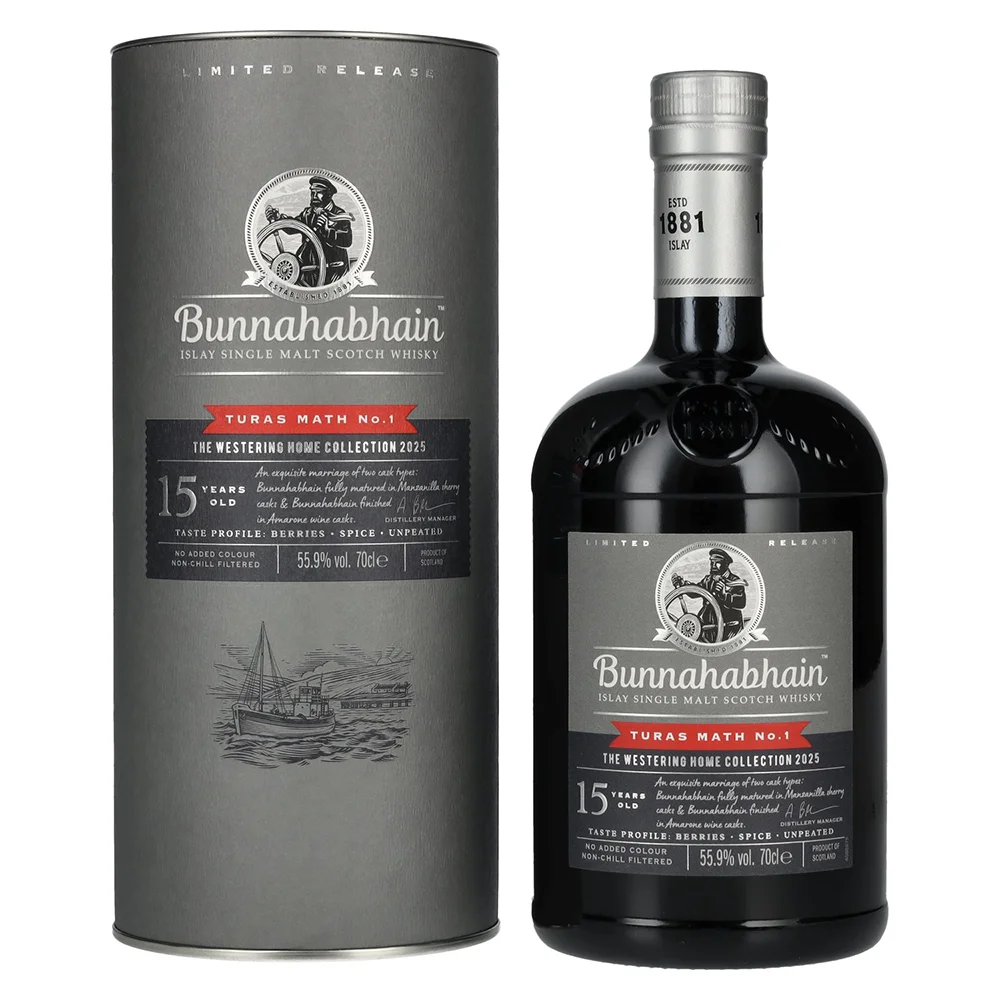 [DX3269] Škotski viski Bunnahabhain 15y TURAS MATH No. 1 The Westering Home Collection Single Malt poklon kutija 0,7 L