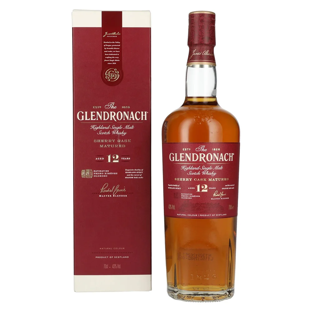 [DX9069] Škotski viski Glendronach 12YO Sherry cask poklon kutija 0,7 L