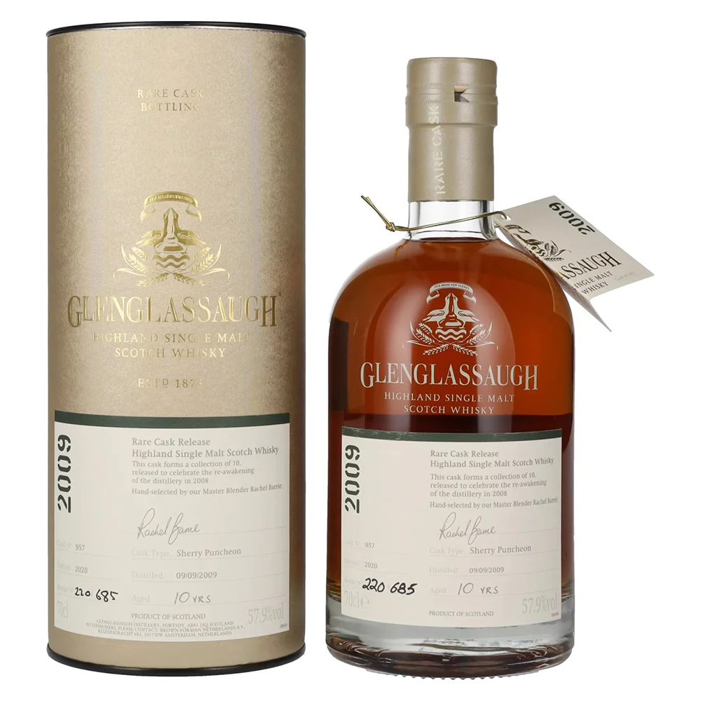 [DX1222] Škotski viski Glenglassaugh 10 Years Old RARE CASK RELEASE 2009 Sherry Puncheon Batch poklon kutija 0,7 L